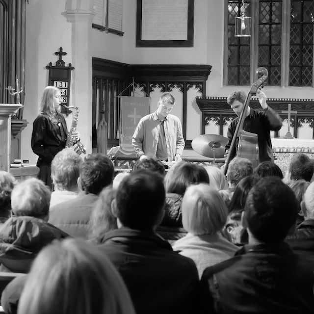 Concert performers and audience.